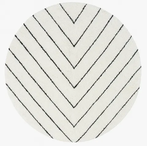 Tapis rond berbère Zat blanc — tapis berbères contemporains