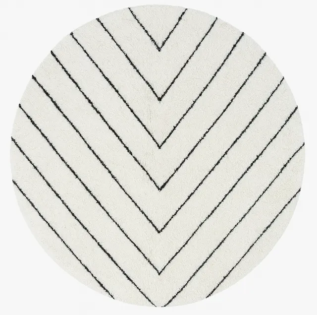 Tapis rond berbère Zat blanc — tapis berbères contemporains