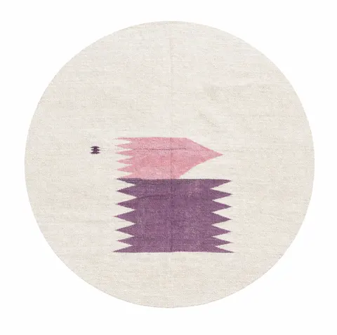 Tapis rond kilim Tasa uni — tapis kilim