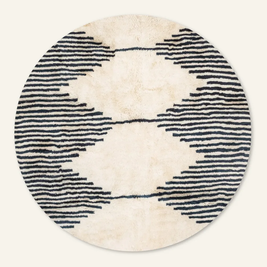 Tapis rond Mrirt Ouiouane — tapis mrirt tissé à la main